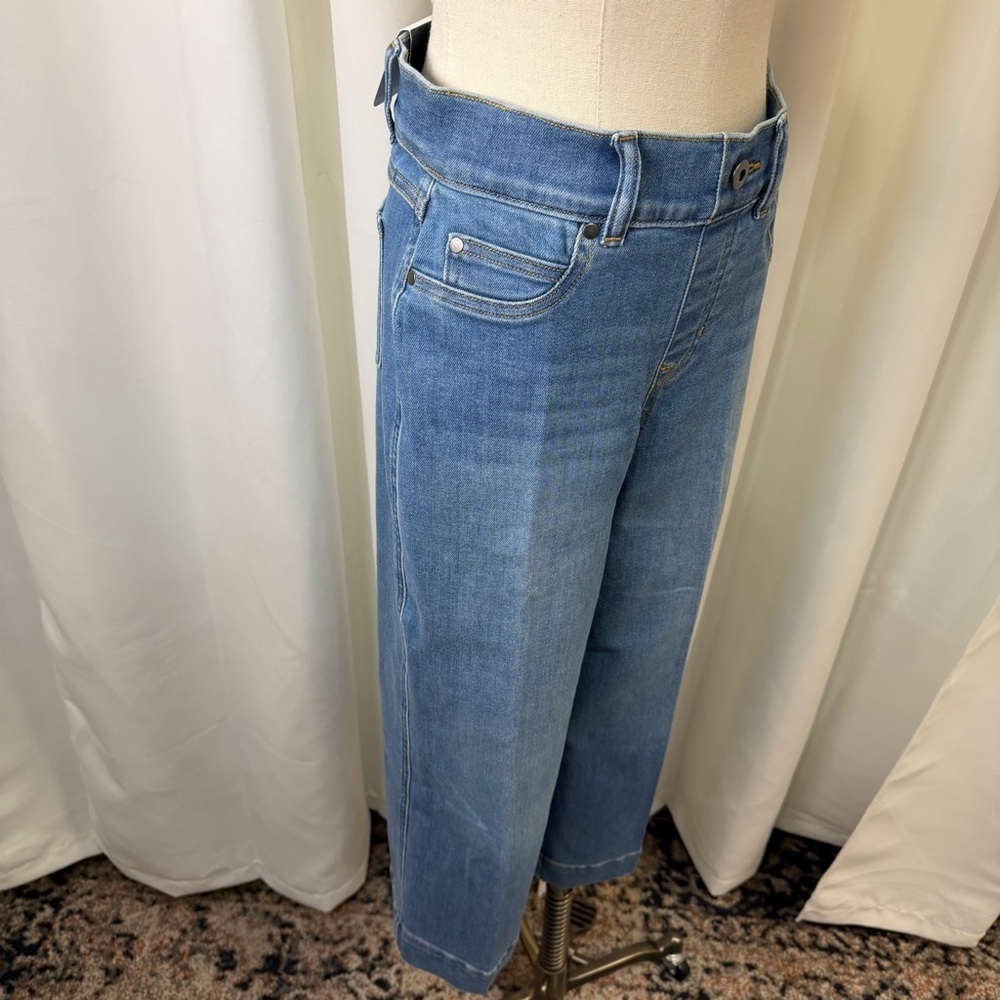 NWT SPANX ‘Cropped Wide Leg Jeans’ in “Stonewashed Blue” Size Small - Picture 14 of 16